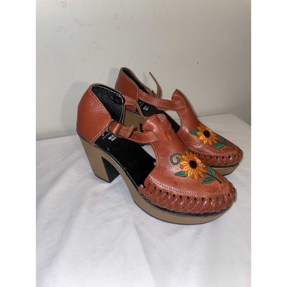 Don Porfirio Huarache Chunky Heels-size Mexico 27 USA 8 Sunflower, Bohemian